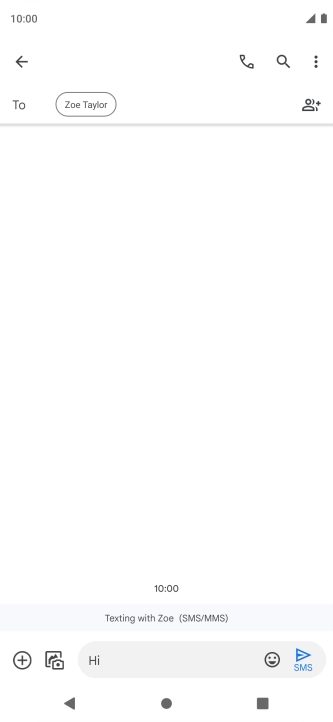 Press the send icon when you've finished your SMS. Press the send icon when you've finished your SMS.