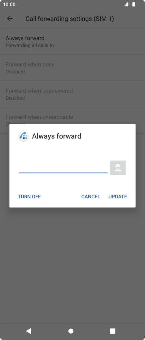 Press TURN OFF. Press TURN OFF.