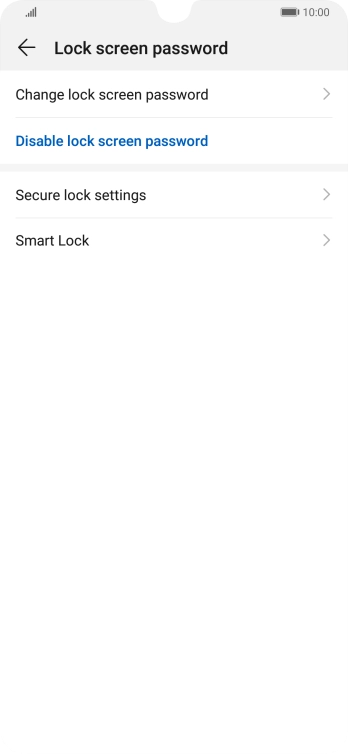 Press Disable lock screen password. Press Disable lock screen password.