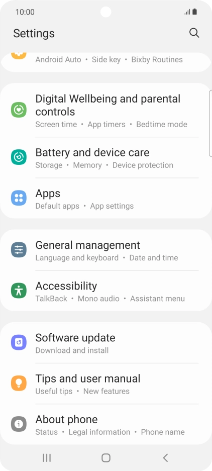 Press Battery and device care. Press Battery and device care.