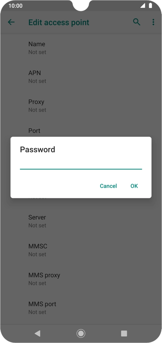 Key in secure and press OK. Key in secure and press OK.