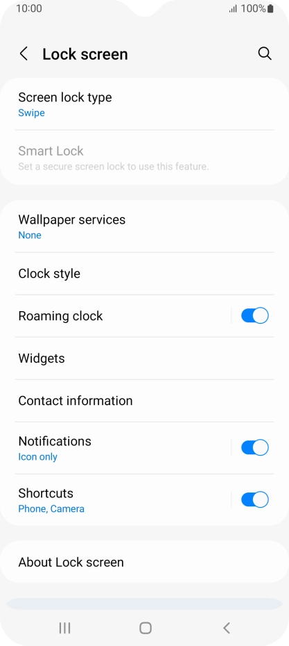 Press Screen lock type. Press Screen lock type.