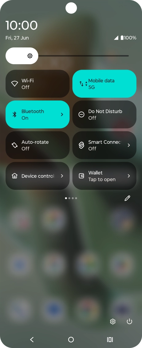 Press the settings icon. Press the settings icon.