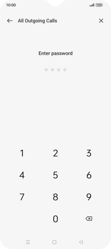 Key in your barring password. Key in your barring password.