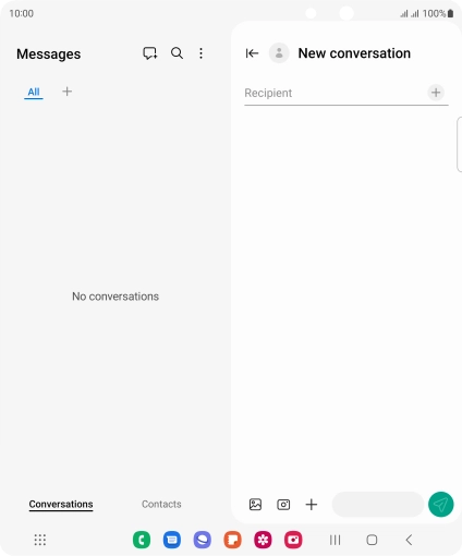 Press the search field and key in the first letters of the recipient's name. Press the search field and key in the first letters of the recipient's name.
