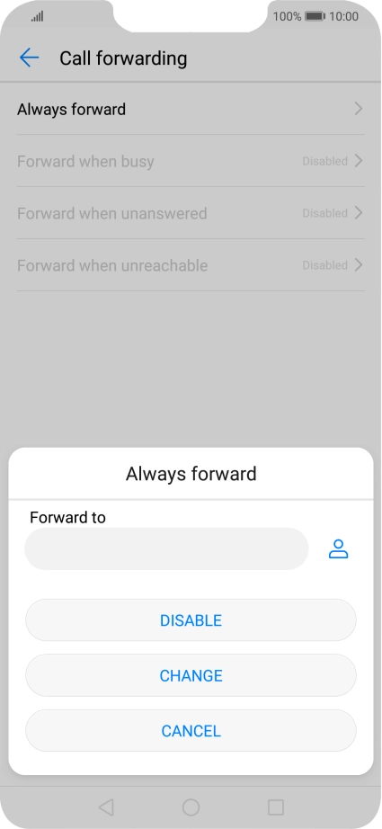 Press DISABLE. Press DISABLE.
