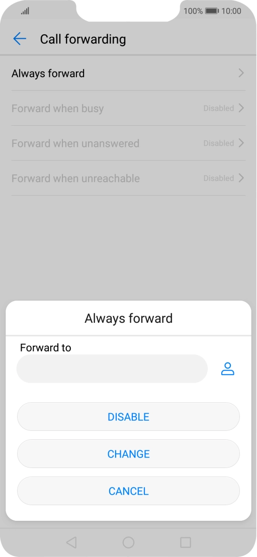 Press DISABLE. Press DISABLE.