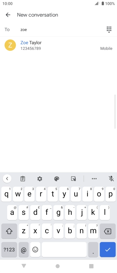 Press the required contact. Press the required contact.