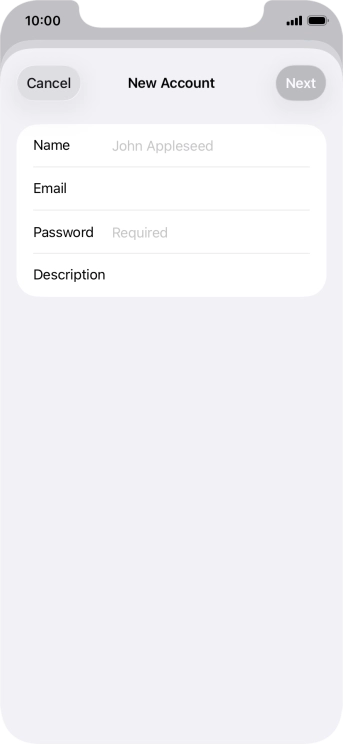 Press Name and key in the required sender name. Press Name and key in the required sender name.