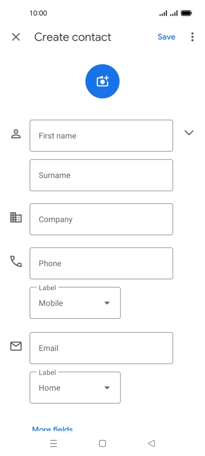 Press First name and key in the required first name. Press First name and key in the required first name.