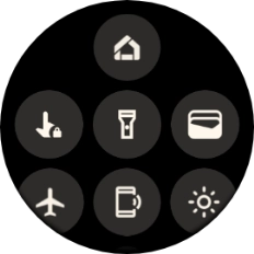 Press the flight mode icon to turn the function on or off. Press the flight mode icon to turn the function on or off.