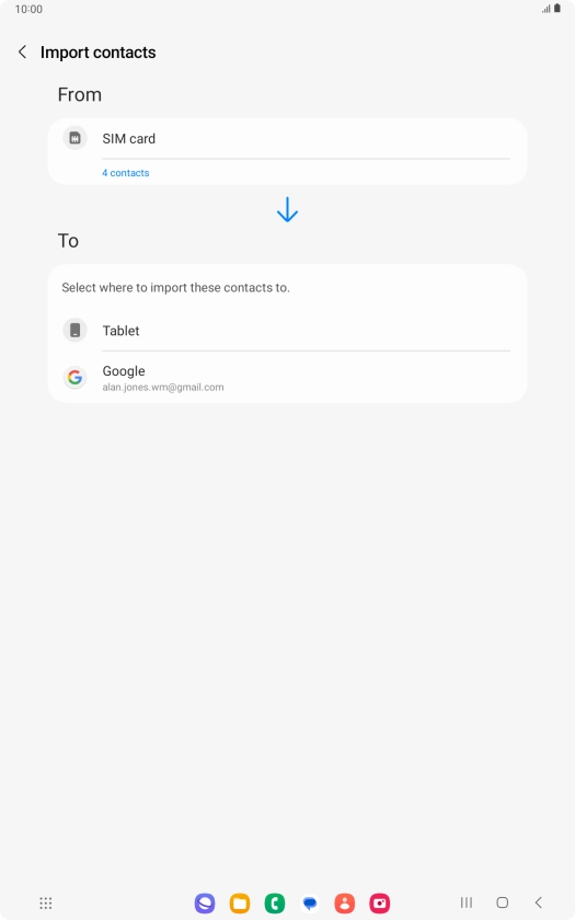 Press the required Google account. Press the required Google account.