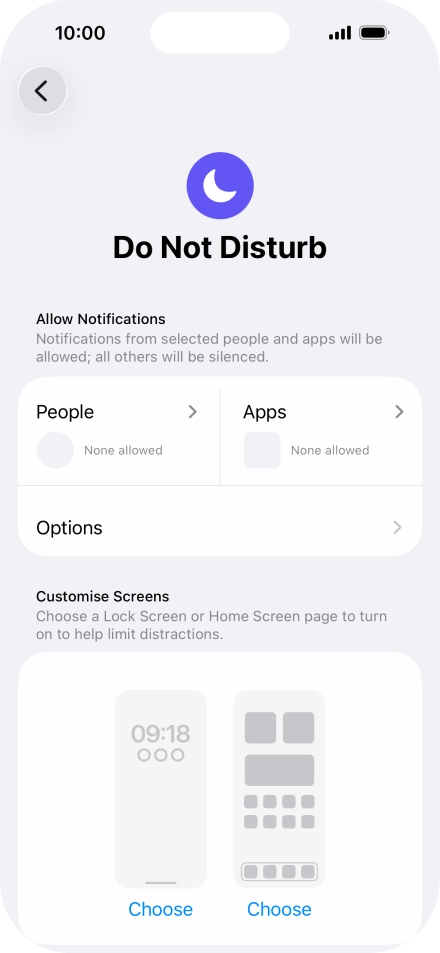 Press People and follow the instructions on the screen to select which contacts you would like to receive calls and notifications from when Do Not Disturb is turned on. Press People and follow the instructions on the screen to select which contacts you would like to receive calls and notifications from when Do Not Disturb is turned on.