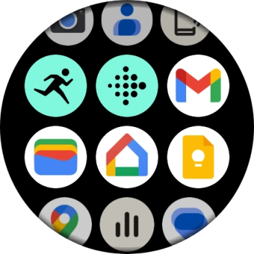 Press the Fitbit Exercise icon. Press the Fitbit Exercise icon.