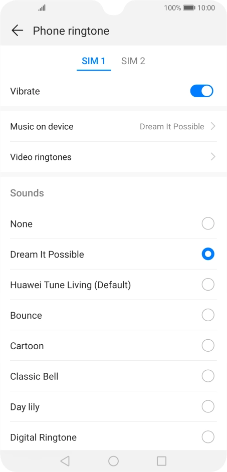 Press Music on device. Press Music on device.