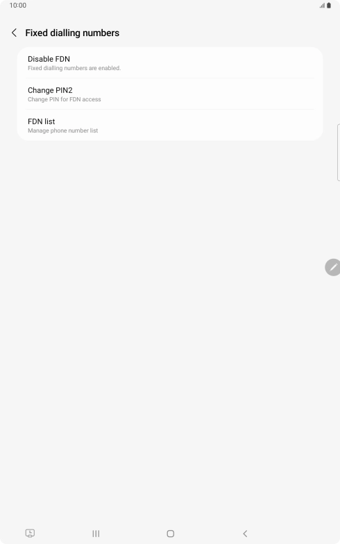 Press Disable FDN. Press Disable FDN.
