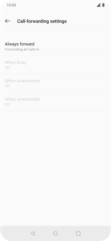 Press the required divert type. Press the required divert type.