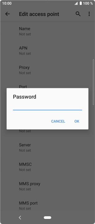 Key in secure and press OK. Key in secure and press OK.