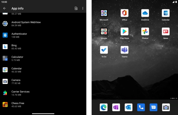 Press the required app. Press the required app.