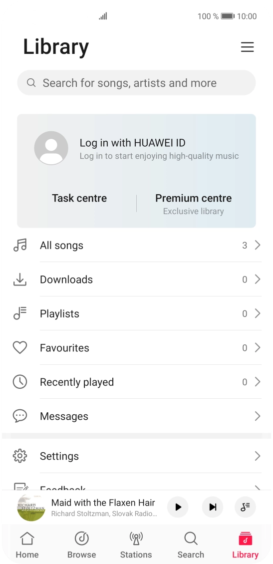 Press All songs. Press All songs.
