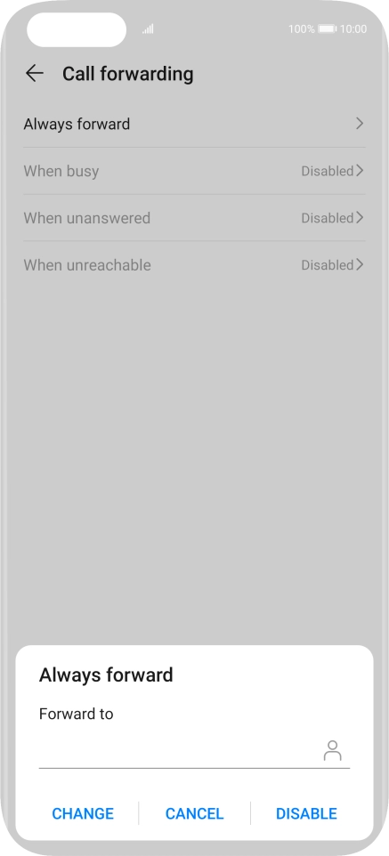 Press DISABLE. Press DISABLE.