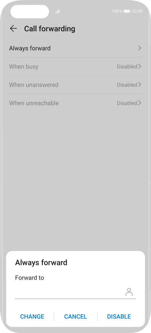 Press DISABLE. Press DISABLE.