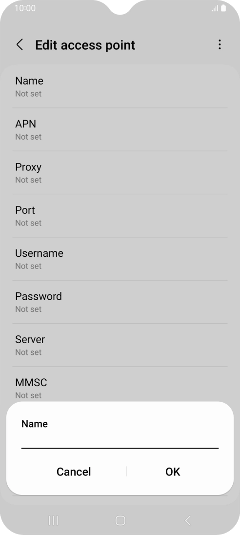 Key in EE Internet and press OK. Key in EE Internet and press OK.