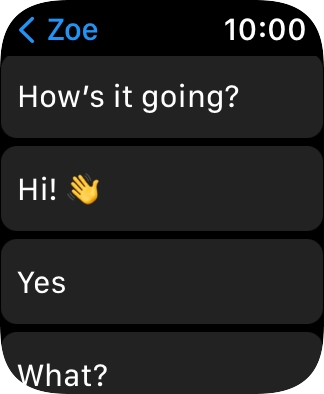 Press the required quick reply. Press the required quick reply.