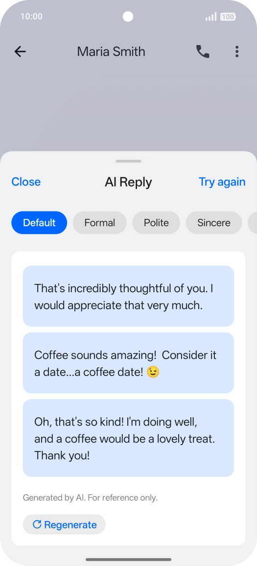 The text suggestions are now displayed. The text suggestions are now displayed.