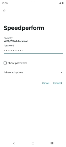 Key in the password for the Wi-Fi network and press Connect. Key in the password for the Wi-Fi network and press Connect.