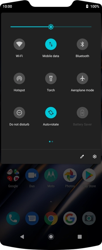 Press the settings icon. Press the settings icon.