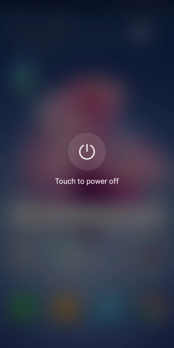 Press Touch to power off. Press Touch to power off.