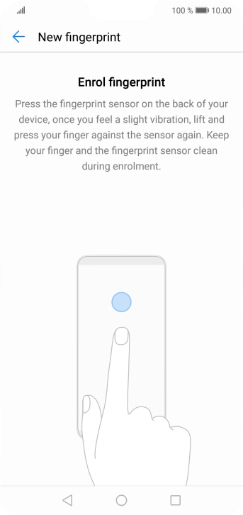 Follow the instructions on the screen to create the phone lock code using your fingerprint. Follow the instructions on the screen to create the phone lock code using your fingerprint.
