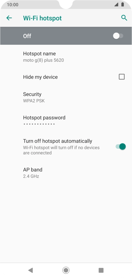 Press Hotspot password. Press Hotspot password.