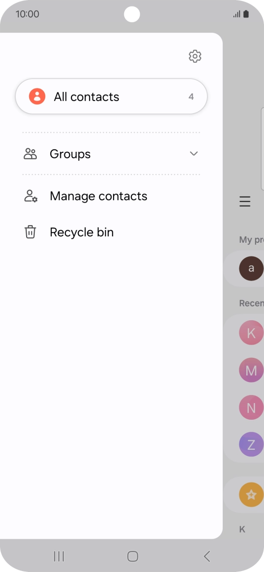 Press Manage contacts. Press Manage contacts.