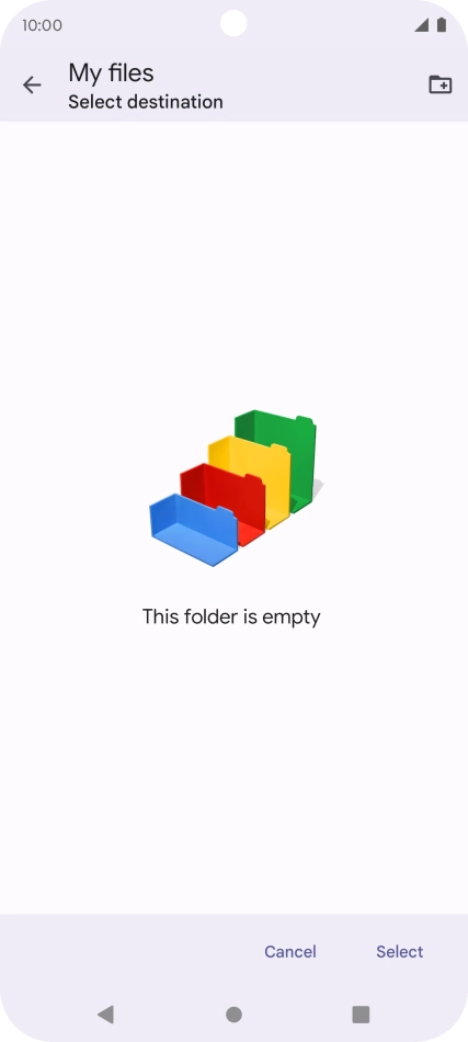 To create a new folder, press the new folder icon and follow the instructions on the screen to create a new folder. To create a new folder, press the new folder icon and follow the instructions on the screen to create a new folder.