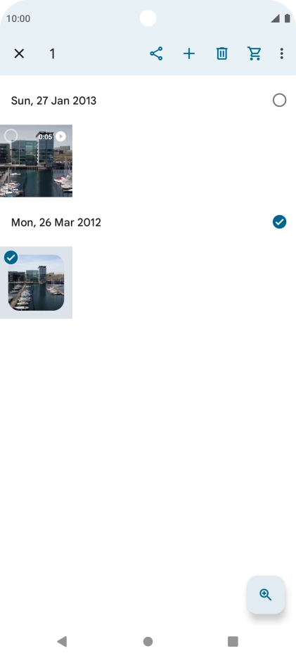 Press the required pictures or video clips to add them. Press the required pictures or video clips to add them.