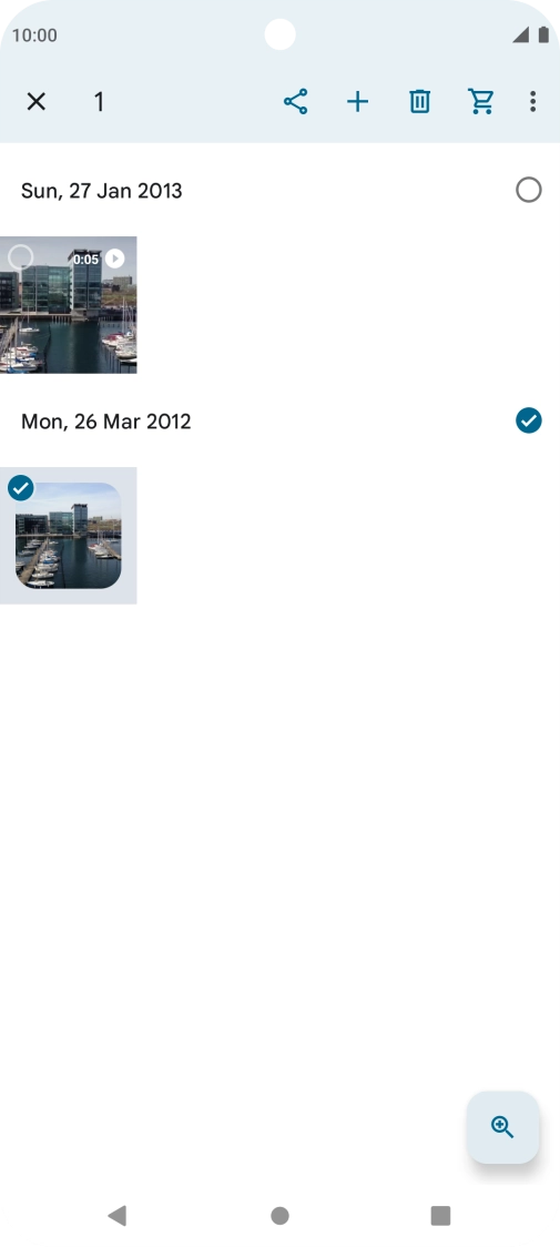 Press the required pictures or video clips to add them. Press the required pictures or video clips to add them.