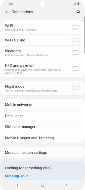Press Mobile Hotspot and Tethering. Press Mobile Hotspot and Tethering.