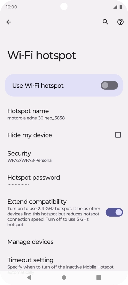 Press Hotspot name. Press Hotspot name.