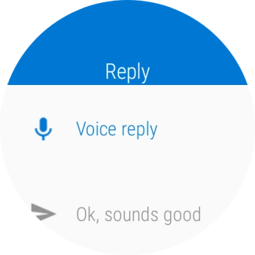 Press Voice reply. Press Voice reply.