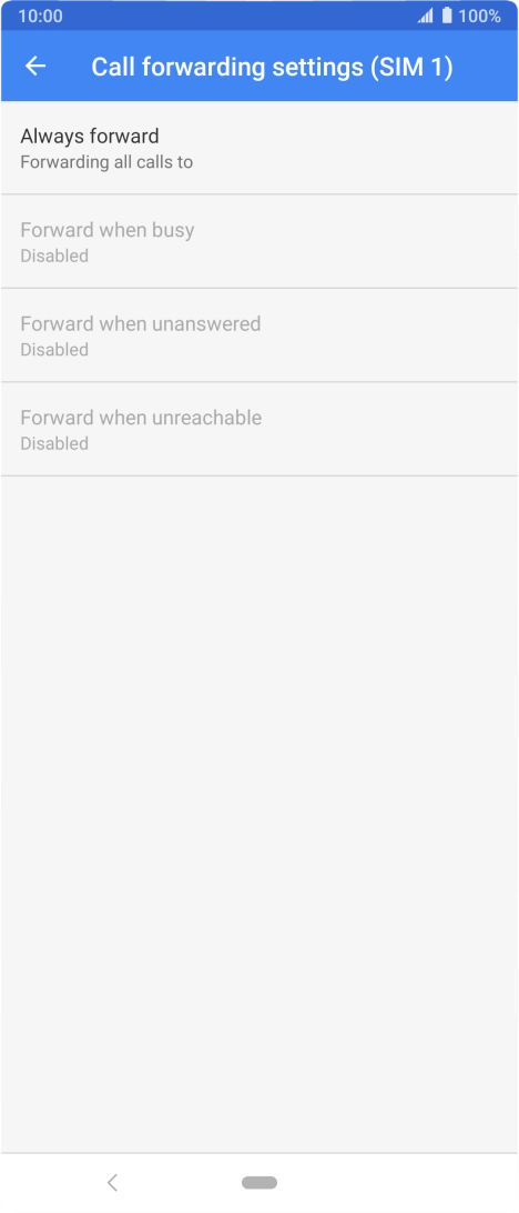 Press the required divert type. Press the required divert type.