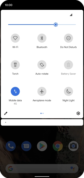 Press the settings icon. Press the settings icon.