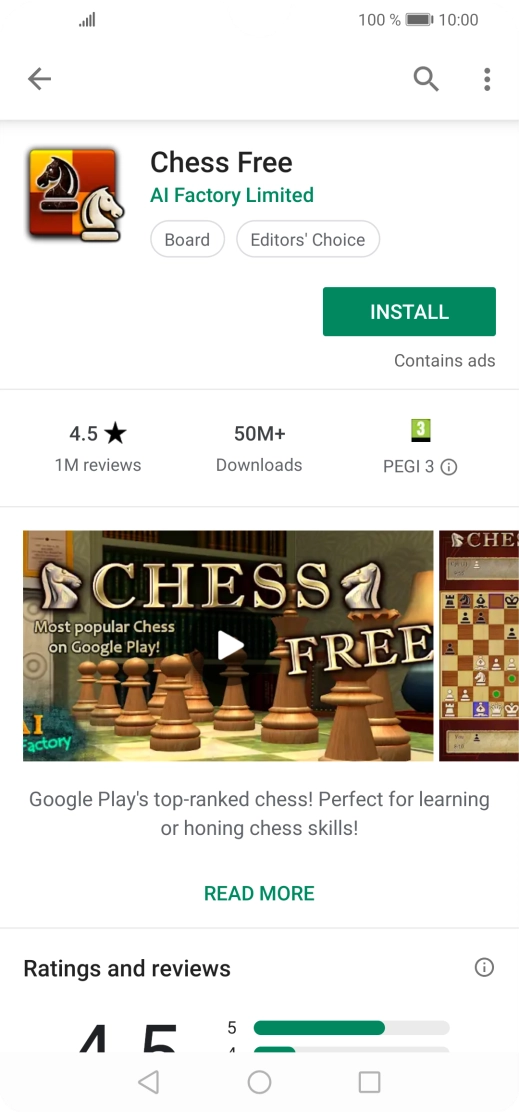 Press INSTALL and follow the instructions on the screen to install the app. Press INSTALL and follow the instructions on the screen to install the app.