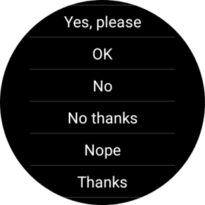 Press the required reply. Press the required reply.