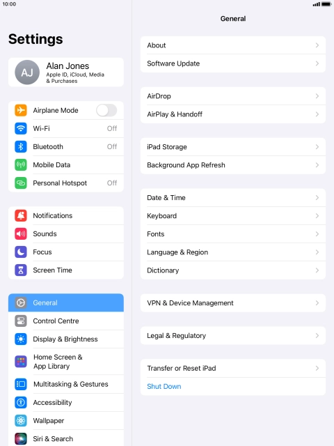 Press Mobile Data. Press Mobile Data.