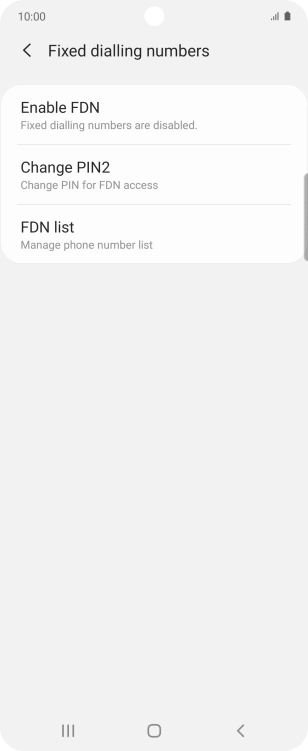 Press Enable FDN. Press Enable FDN.