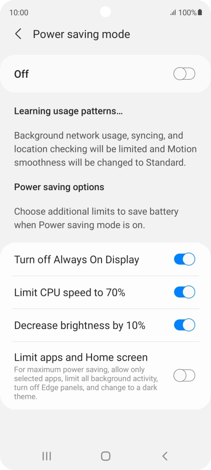 Press the indicators next to the required settings. Press the indicators next to the required settings.