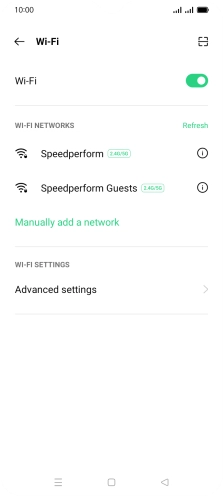Press the required Wi-Fi network. Press the required Wi-Fi network.