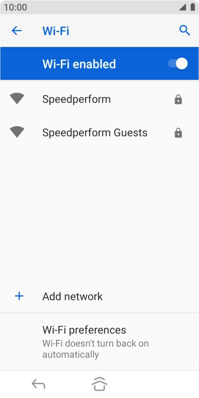 Press the required Wi-Fi network. Press the required Wi-Fi network.